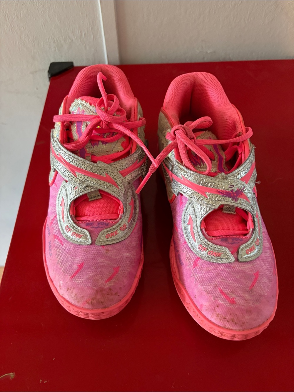 Puma Kids Bright Pink Lace-Up Sneakers